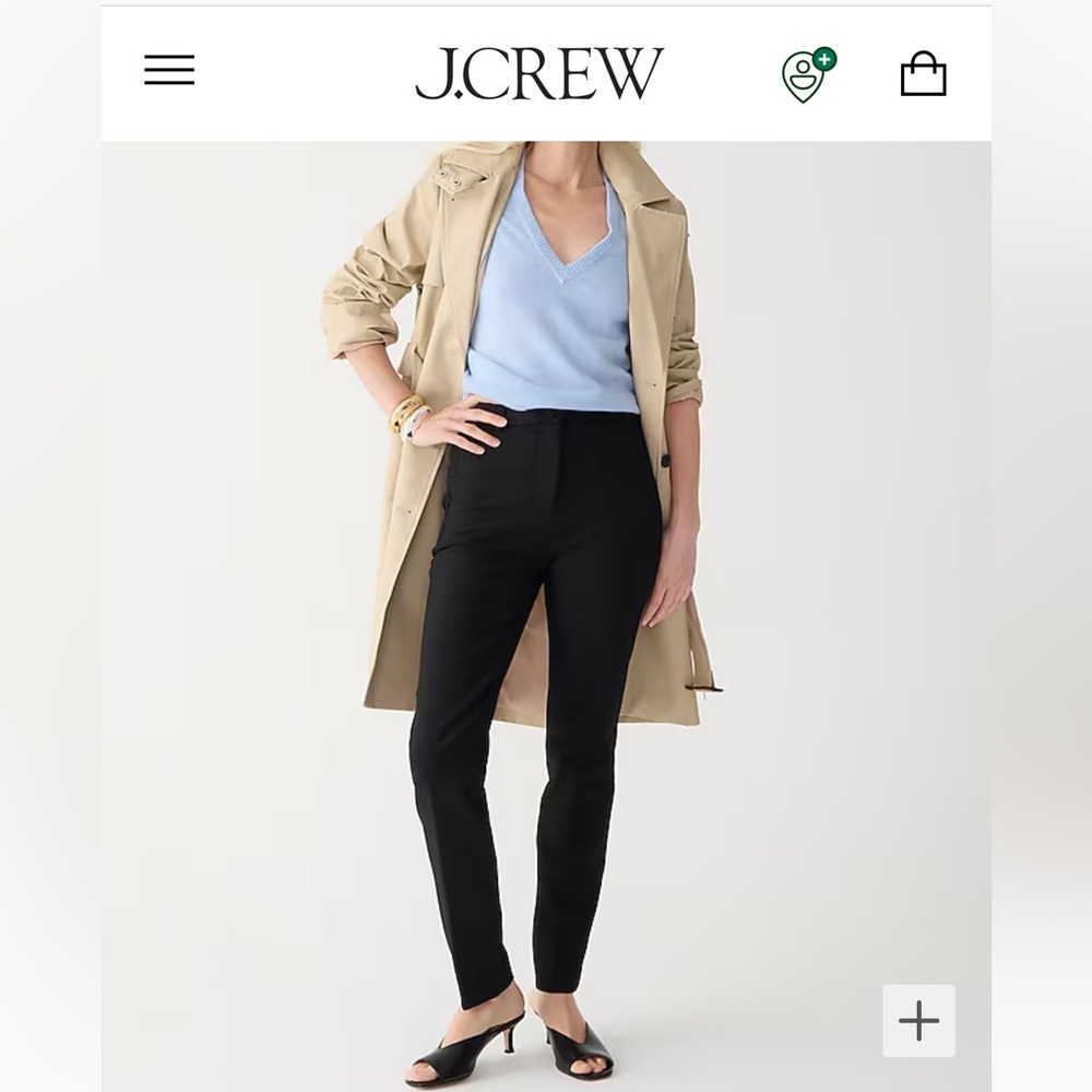 J CREW - Cameron slim cropped pant in four-season stretch - Black - 6P